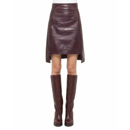 Women's Above the Knee Length Real Lambskin Leather Skirt