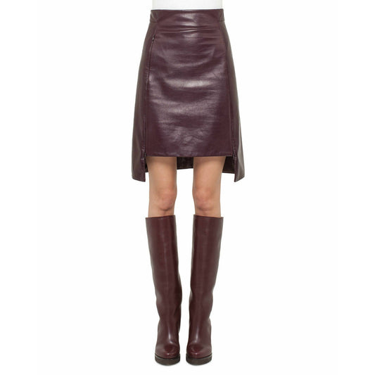 Women's Above the Knee Length Real Lambskin Leather Skirt