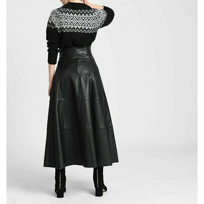 Unisex Premium Quality Skirt Made with Real Lambskin Leather Full Length Skirt