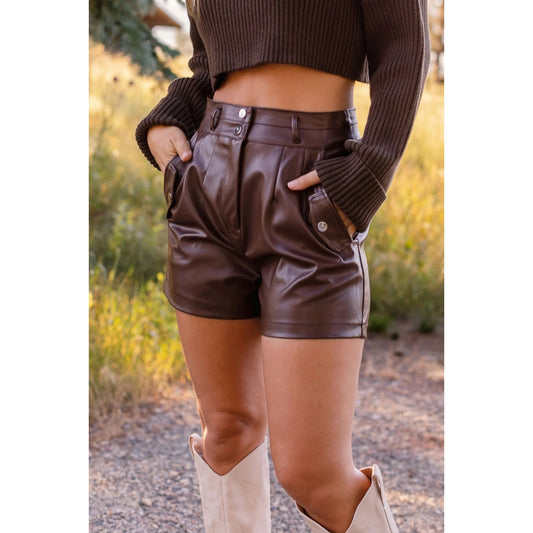 Women's High Quality Comfortable Real Leather Shorts