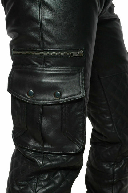 Men's Six Packet Genuine Lambskin Leather Pant