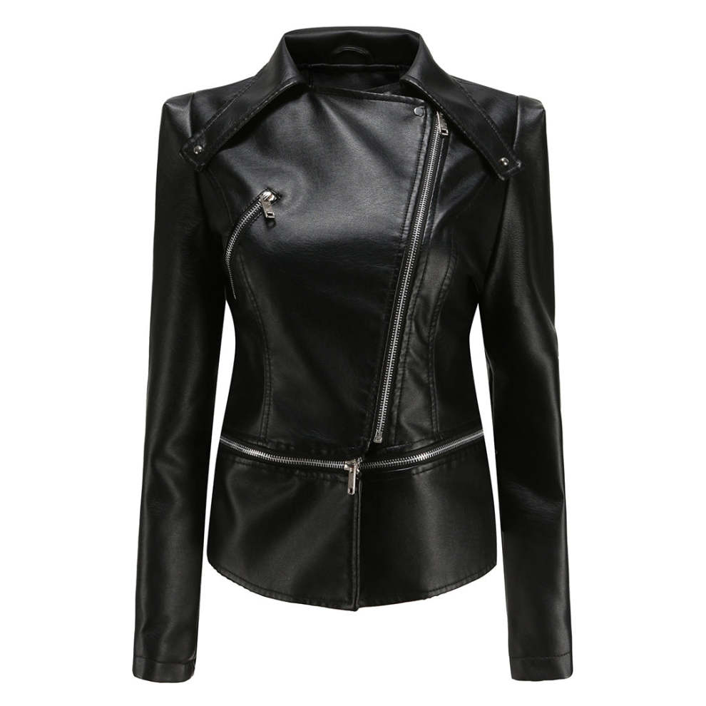 Women's High Quality Two in One Leather Jacket, Convertible short to long from Zip Made with Genuine Lambskin Leather.