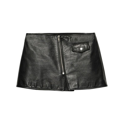 Women's  Designer Mini skirt Made with Genuine Lambskin Leather