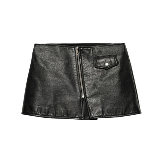 Women's  Designer Mini skirt Made with Genuine Lambskin Leather