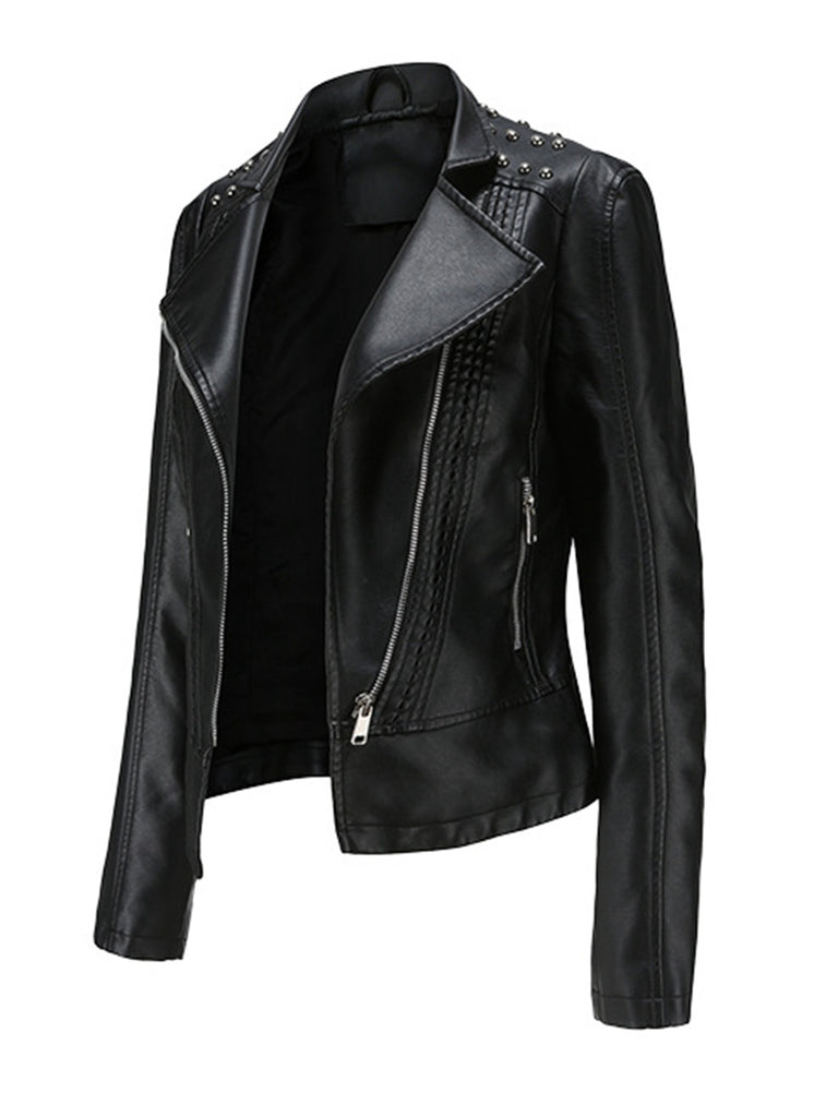 Women's High Quality Designer Genuine Lambskin Leather Motorcycle Biker Jacket