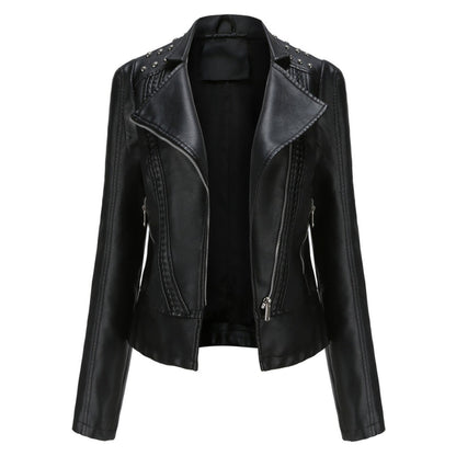 Women's High Quality Designer Genuine Lambskin Leather Motorcycle Biker Jacket