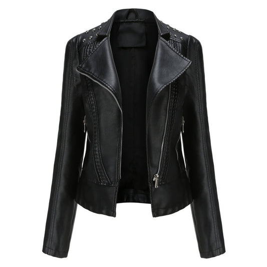 Women's High Quality Designer Genuine Lambskin Leather Motorcycle Biker Jacket