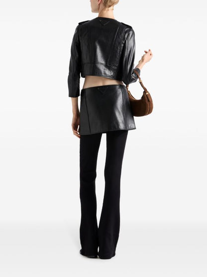 Women's  Designer Mini skirt Made with Genuine Lambskin Leather