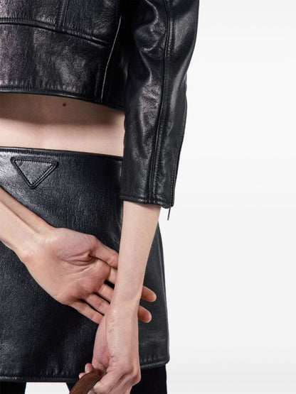 Women's  Designer Mini skirt Made with Genuine Lambskin Leather