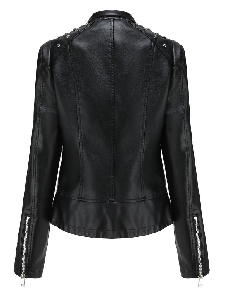 Women's High Quality Designer Genuine Lambskin Leather Motorcycle Biker Jacket