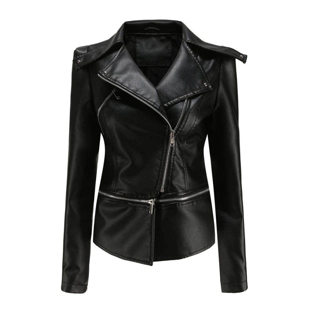 Women's High Quality Two in One Leather Jacket, Convertible short to long from Zip Made with Genuine Lambskin Leather.
