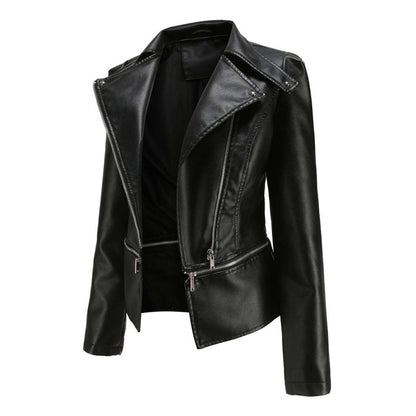 Women's High Quality Two in One Leather Jacket, Convertible short to long from Zip Made with Genuine Lambskin Leather.