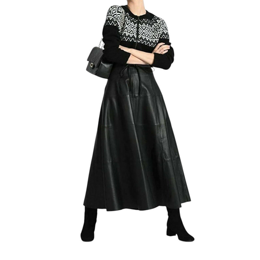 Unisex Premium Quality Skirt Made with Real Lambskin Leather Full Length Skirt