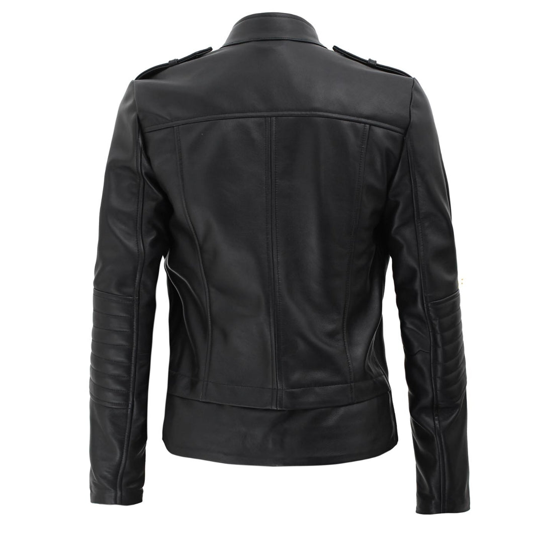 Women's High Quality Leather Jacket Biker Motorcycle Jacket.