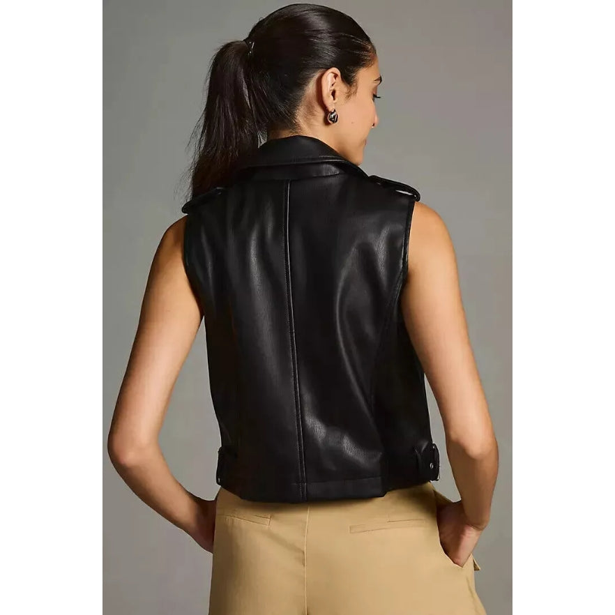 Women's Genuine Lambskin Leather Comfortable Vest Coat