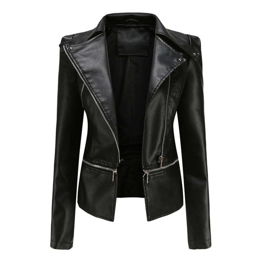 Women's High Quality Two in One Leather Jacket, Convertible short to long from Zip Made with Genuine Lambskin Leather.