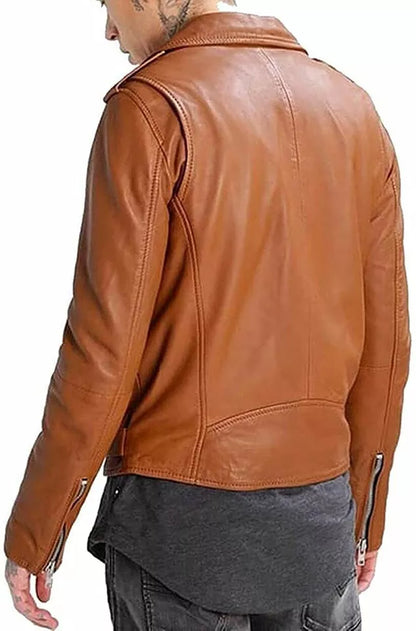 Premium Quality Tan-colour Soft Leather Jacket