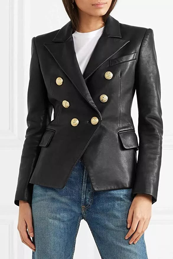 Women's Premium Quality Black Blazer Double Breasted