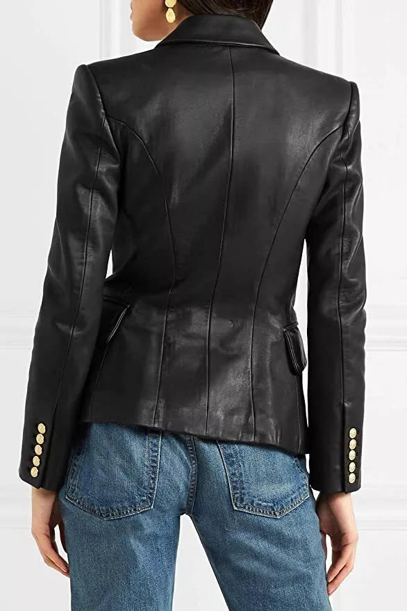 Women's Premium Quality Black Blazer Double Breasted